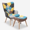 Set Sessel Patchwork + Fußhocker skandinavischen Stils Chapty Plus Lagerbestand