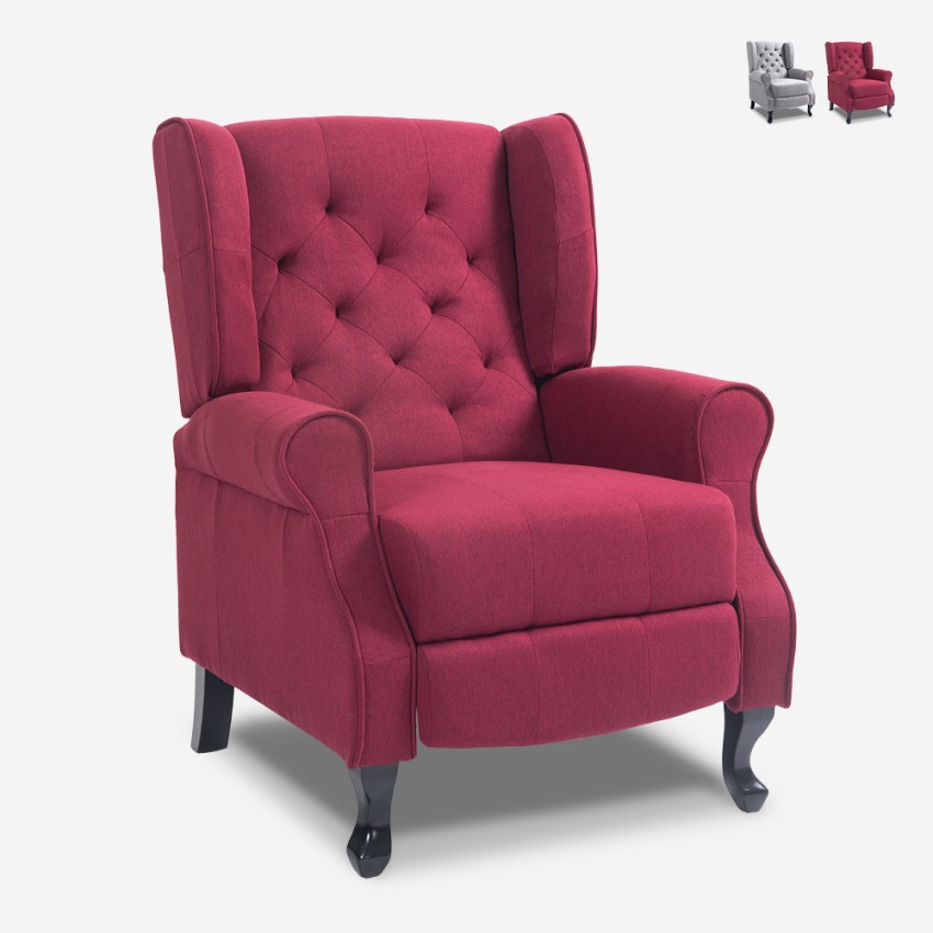 Moderner Sessel Relax Bergere mit Neigefunktion aus Stoff Ethron Class Aktion Moderner Sessel Relax Bergere mit Neigefunktion aus Stoff Ethron Class Aktion