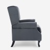 Verstellbarer Wohnzimmer-Samtstoff-Bergère-Sessel Ethron Lux 