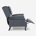 Verstellbarer Wohnzimmer-Samtstoff-Bergère-Sessel Ethron Lux 
