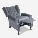 Verstellbarer Wohnzimmer-Samtstoff-Bergère-Sessel Ethron Lux 