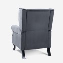 Verstellbarer Wohnzimmer-Samtstoff-Bergère-Sessel Ethron Lux 