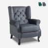Verstellbarer Wohnzimmer-Samtstoff-Bergère-Sessel Ethron Lux Verkauf