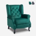 Verstellbarer Wohnzimmer-Samtstoff-Bergère-Sessel Ethron Lux Aktion