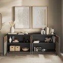 Modernes Sideboard Wohnzimmer Küche 4 Türen 206x40x86cm Solna Maße