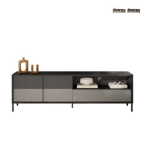 Moderner TV-Schrank 205x40x44cm 2 Türen Schublade Jahn Aktion