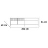 Moderner TV-Schrank 205x40x44cm 2 Türen Schublade Jahn Maße