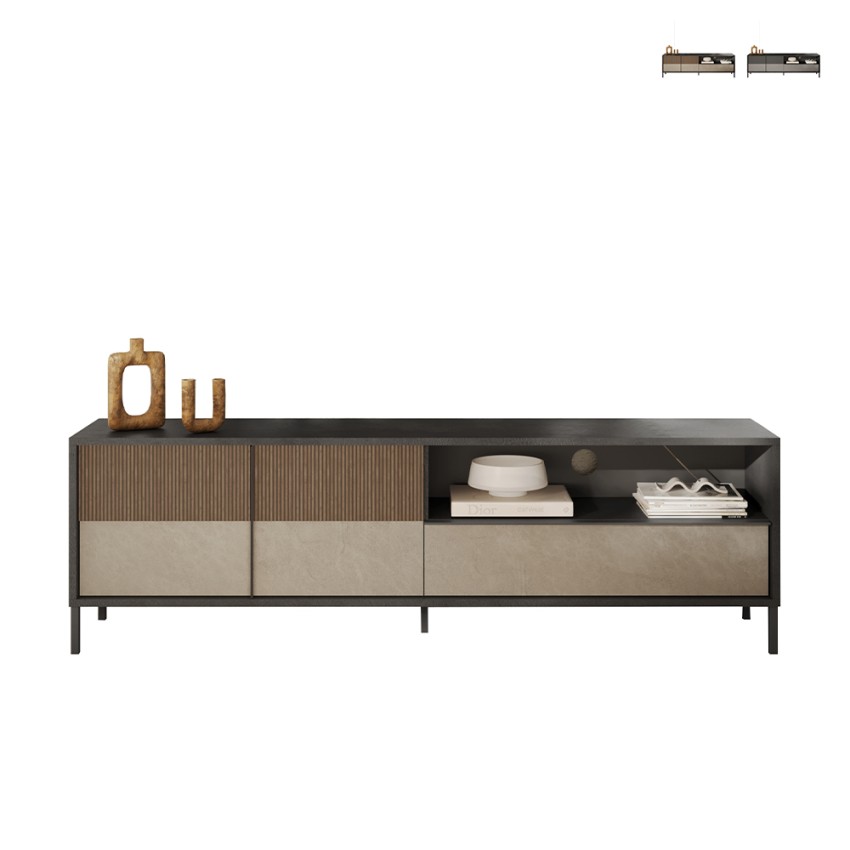 Moderner TV-Schrank 205x40x44cm 2 Türen Schublade Jahn Verkauf Moderner TV-Schrank 205x40x44cm 2 Türen Schublade Jahn Verkauf