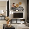 Moderner Design-Wohnzimmer-TV-Schrank 2 Türen 1 Schublade 156x40x64cm Saban Maße