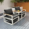 Garten-Sitzgruppe 2 Sessel Fußhocker Tisch Qamal Angebot