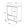 Mehrzweckschrank Küchenschrank 3 Türen Holz 75x36x90cm Thaon 