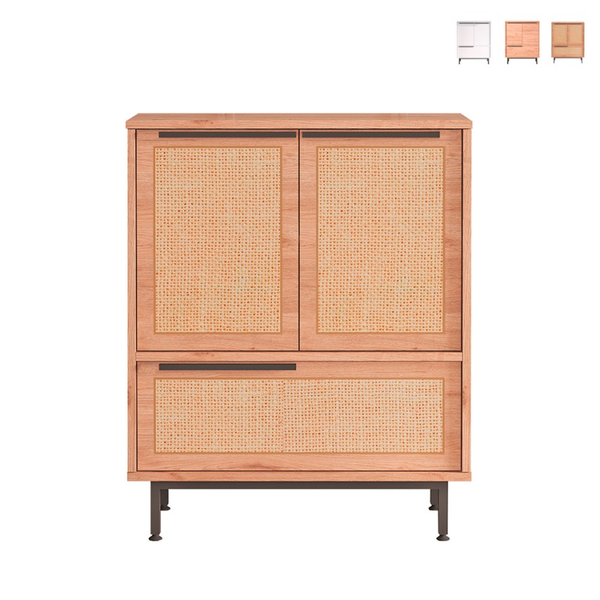 Mehrzweckschrank Küchenschrank 3 Türen Holz 75x36x90cm Thaon Verkauf