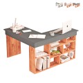Eckschreibtisch mit Holzregal 120x120cm 5 Fachböden Arvada Aktion