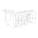 Eckschreibtisch mit Holzregal 120x120cm 5 Fachböden Arvada 