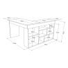 Eckschreibtisch mit Holzregal 120x120cm 5 Fachböden Arvada 