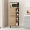 Küchenschrank aus Holz 2 Türen 7 Einlegeböden 60x36x150cm Biruni Angebot
