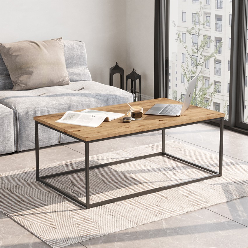 Lounge Couchtisch Holz Metall Minimal Industrial 100x60cm Nael Aktion Lounge Couchtisch Holz Metall Minimal Industrial 100x60cm Nael Aktion