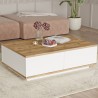 Niedriger weißer Couchtisch mit 2 Holztüren 90x60cm Tynne Sales