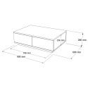 Niedriger weißer Couchtisch mit 2 Holztüren 90x60cm Tynne Auswahl