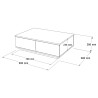 Niedriger weißer Couchtisch mit 2 Holztüren 90x60cm Tynne Auswahl