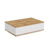 Niedriger weißer Couchtisch mit 2 Holztüren 90x60cm Tynne Verkauf