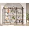 Wandbuchregal modernes Design Metallregale Holz 220x34x180cm Batuan Rabatte