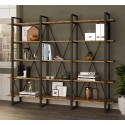 Wandbuchregal modernes Design Metallregale Holz 220x34x180cm Batuan Katalog