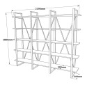 Wandbuchregal modernes Design Metallregale Holz 220x34x180cm Batuan Lagerbestand