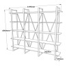 Wandbuchregal modernes Design Metallregale Holz 220x34x180cm Batuan Lagerbestand