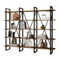 Wandbuchregal modernes Design Metallregale Holz 220x34x180cm Batuan Verkauf