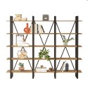 Wandbuchregal modernes Design Metallregale Holz 220x34x180cm Batuan Sales