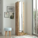 Schuhschrank aus Holz mit Spiegeltür 3 Einlegeböden 36x36x180cm Torge Aktion
