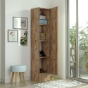 Schuhschrank aus Holz mit Spiegeltür 3 Einlegeböden 36x36x180cm Torge Rabatte