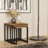 3er-Set Couchtische im Industriestil Holz Metall schwarz Leron Angebot