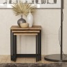 3er-Set Couchtische im Industriestil Holz Metall schwarz Leron Sales