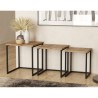 3er-Set Couchtische im Industriestil Holz Metall schwarz Leron Rabatte