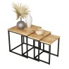 3er-Set Couchtische im Industriestil Holz Metall schwarz Leron Verkauf