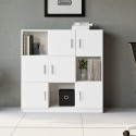 Mehrzweck-Büroschrank 6 Türen weiß 120x38x122cm Kaspar Sales