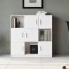 Mehrzweck-Büroschrank 6 Türen weiß 120x38x122cm Kaspar Sales