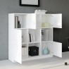 Mehrzweck-Büroschrank 6 Türen weiß 120x38x122cm Kaspar Rabatte