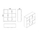 Mehrzweck-Büroschrank 6 Türen weiß 120x38x122cm Kaspar Katalog