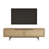 Stehender TV-Schrank 160x36cm Holz 2 Türen Rattan-Effekt Bayeaux Verkauf