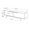 Stehender TV-Schrank 160x36cm Holz 2 Türen Rattan-Effekt Bayeaux Lagerbestand