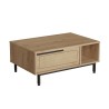 90x60cm Wohnzimmer Couchtisch aus Holz mit Rattan-Effekt Container Tür Micheau Verkauf