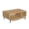 90x60cm Wohnzimmer Couchtisch aus Holz mit Rattan-Effekt Container Tür Micheau Rabatte