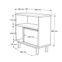 Wohnzimmerschrank 60x26x60cm Holz 2 Regale Tür Rattan-Effekt Opoli Auswahl