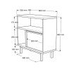 Wohnzimmerschrank 60x26x60cm Holz 2 Regale Tür Rattan-Effekt Opoli Auswahl