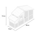 Erhöhter Hühnerstall für den Garten aus Holzgitter 198x75x116 Ciky Modell