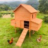 Großer erhöhter Gartenhühnerstall aus Holzgeflecht Brutbereich 370x174x172 Hegg Rabatte