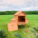 Großer erhöhter Gartenhühnerstall aus Holzgeflecht Brutbereich 370x174x172 Hegg Katalog